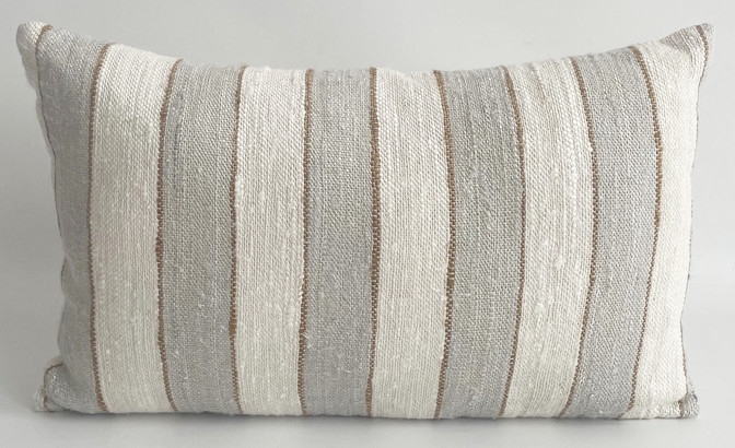 Coussin Riscas bleu/beige