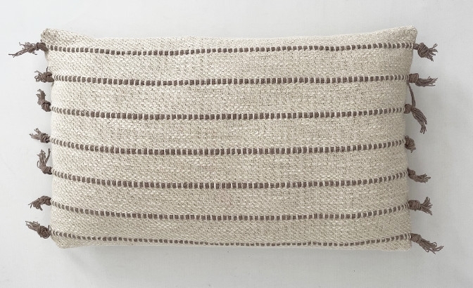 Cushion Riscas Bege Taupe