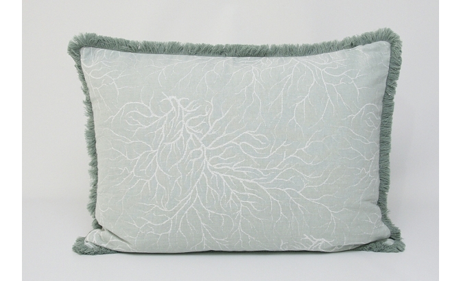 Cojin Coral verde agua