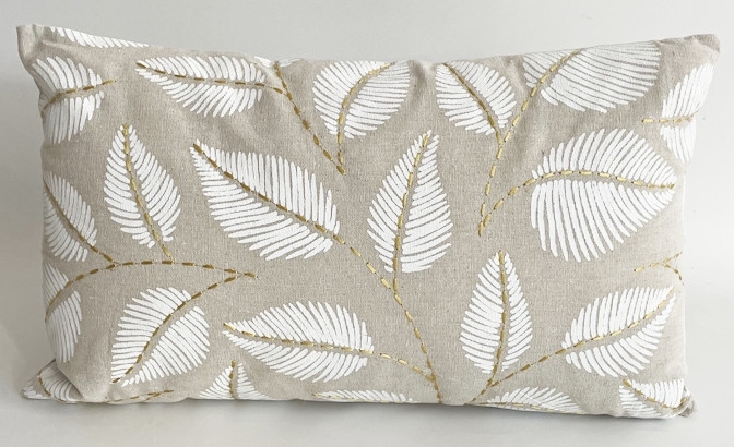 Coussin folhinhas brancas