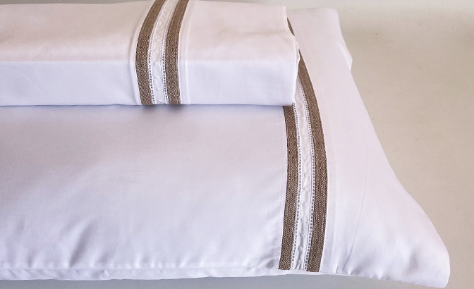 SATIN 500 threads Top sheet with...