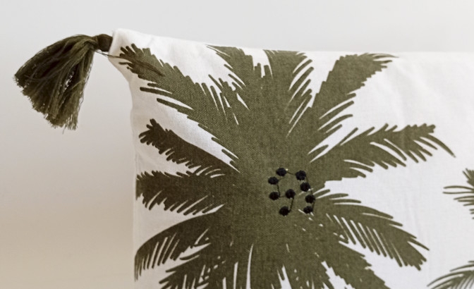Coussin Palmeiras kaki