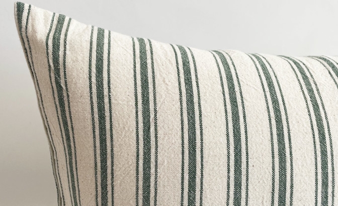 Coussin Franz rayures vertes