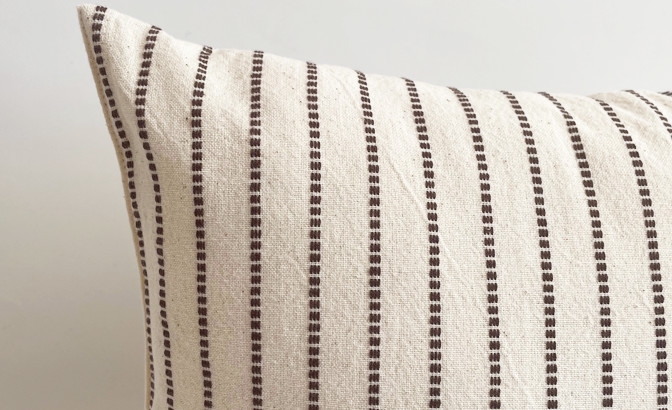 Cushion Dixie brown stripes