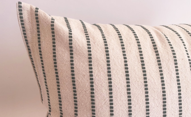 Coussin Orla rayures vertes