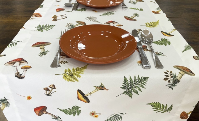 Table runner Cogumelos