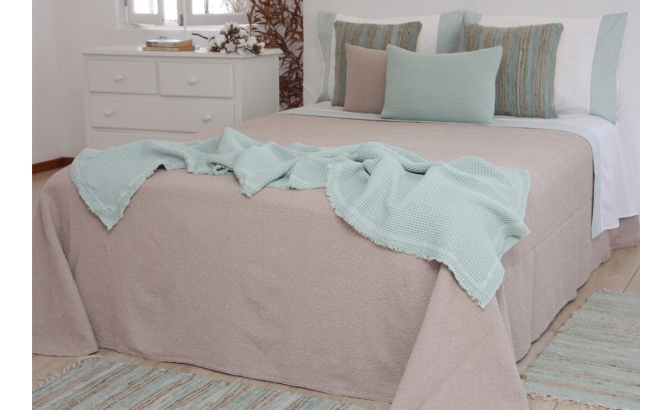 Couvre lit Wafle taupe