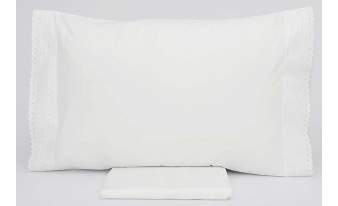 Drap de dessus avec oreillers percale...