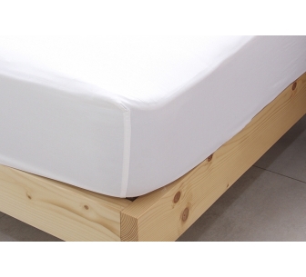 Draps housse 300 fils blanc